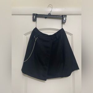 NWOT Cry Baby Black A-Line Mini Skirt with Silver Chain - XS